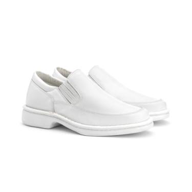 Imagem de Sapato Anti Stress Couro Ortopédica Palmilha Gel Branco (Branco, BR, Adulto, Numérico, 39)