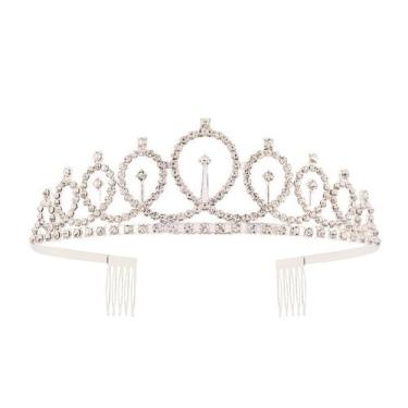 Imagem de Tiara Coroa Noiva Daminha Aniversário Princesa Festa - LM, Prata