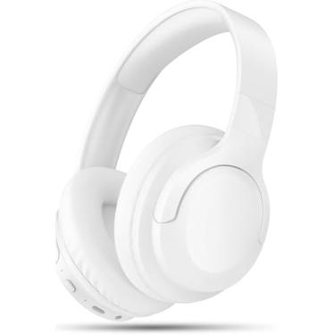 Imagem de Fone de Ouvido Bluetooth 5.3 On-Ear – Headphone Sem Fio com Cancelamento de Ruído, Microfone Integrado, Ajustável e Dobrável – Ideal para Corrida, Academia, Android e iOS - Premium (Branco)
