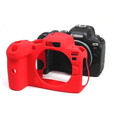 Imagem de Capa para Canon EOS R6, capa protetora de silicone para acessórios Canon EOS R6 (vermelha)