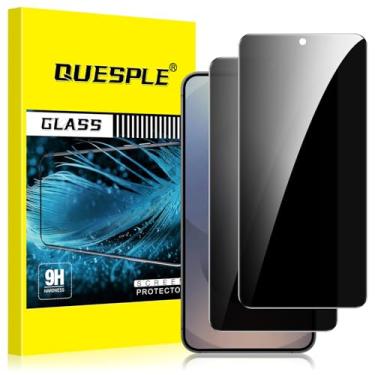 Imagem de QUESPLE Película protetora de tela ultra privacidade para Galaxy S25, pacote com 2 películas de vidro temperado premium inquebráveis para Samsung Galaxy S25 Ultra 5G, curvado em 3D, fácil instalação
