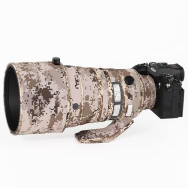 Imagem de CHASING BIRDS Capa protetora de lente impermeável camuflada para Sigma 200 mm DG OS Sports Capa protetora à prova de chuva (grade marrom)