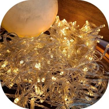 Imagem de Cordão Pisca LED Branco Quente 10 Metros – Decoração Natal, Festas, Varanda, Jardim, Casamento, Luz Decorativa Econômica, Linha Premium