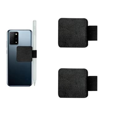 Imagem de Suporte Stylus para celular, cadernos, agendas, tablet, 2 peças, suporte autoadesivo para iPad, laptop, tablet, preto