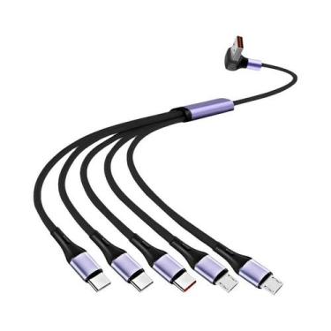 Imagem de Cabo USB-A 5 Em 1 De Carregamento Super Rápido 66W Para iPhone Huawei 