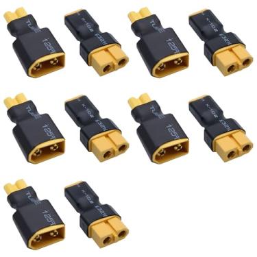 Imagem de Tosiicop Conector XT30 para conector XT60 - 10 peças XT30 para XT60 macho adaptador fêmea sem fios para carro RC Lipo NiMH conectores de bateria avião caminhão barco quadricóptero (10 peças XT30 para