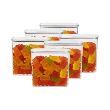 Imagem de Kit 4 Potes Herméticos 480ml Armazenar Alimentos Mantimentos Acrílico Super Vedação(6)