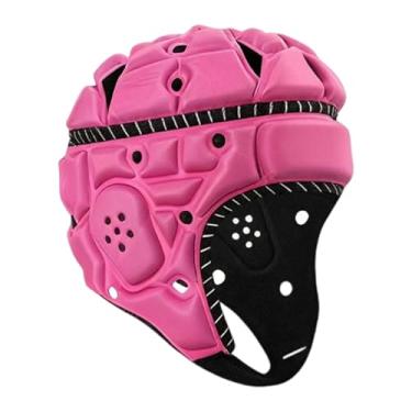 Imagem de kowaku Capacete de Rugby Protetor de Cabeça de Rugby Acolchoamento Macio Confortável Boné Esportivo Leve Adulto para Jogo de Futebol Americano Treinamento de, Rosa