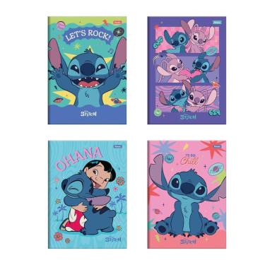 Imagem de Caderno brochura capa dura 1/4 80 folhas Stitch - Foroni