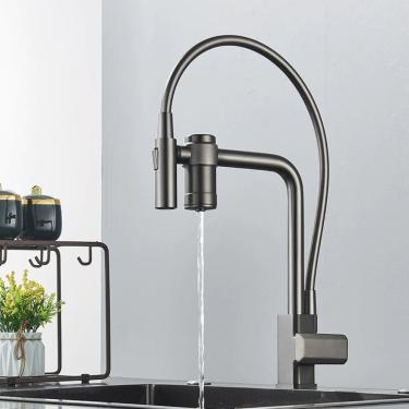 Imagem de Torneira Industrial Cisne Grafite Monocomando Manual de Mesa