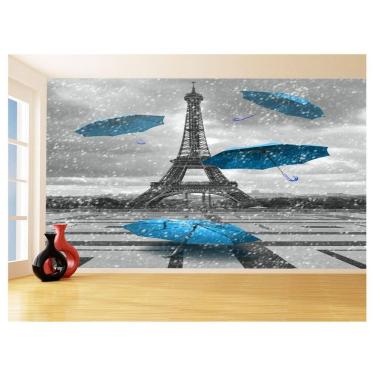 Imagem de Papel De Parede Paris Eiffel Guarda Chuva Céu 3,5M Ncd315