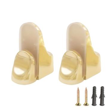 Imagem de Pacote com 2 braçadeiras de vidro, grampo de vidro de liga de zinco brilhante ajustável Cucumis para corrimão de chuveiro, banheiro, cozinha e escada (ouro)