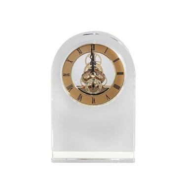 Imagem de Relógio de mesa de luxo cristal relógio de mesa criativo silencioso cabeceira quarto estética decoração acessórios para sala de estar relógio de mesa (ouro)