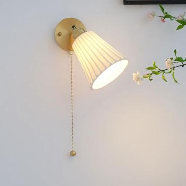 Imagem de Aplique de parede dourado, aplique moderno de meados do século com interruptor manual Aplique de parede interno para quarto, cabeceira, banheiro, cozinha, penteadeira, corredor, luminária mo