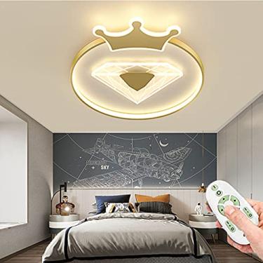 Imagem de Luminária de teto LED moderna, luminária de teto 3000-6000K regulável com controle remoto, quarto, restaurante, sala de estar, iluminação interna, banheiro, corredor, luminária de parede, va