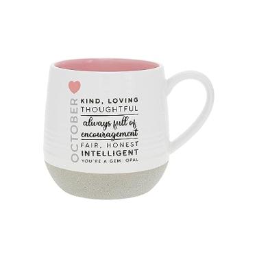 Imagem de Pavilion Gift Company - Caneca de outubro de 500 ml, presentes de astrologia, caneca de café de cerâmica de grés com sinal astrológico, rosa