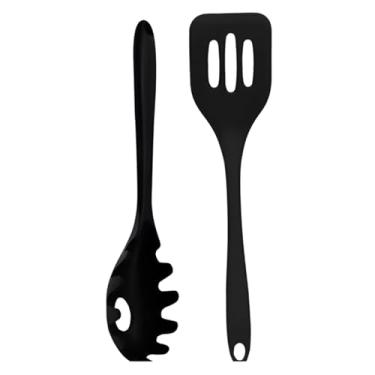 Imagem de Conjunto de Espátula Vazada e Pegador de Macarrão para Cozinha Resistente ao Calor Fácil Limpeza Não Risca Panelas Premium