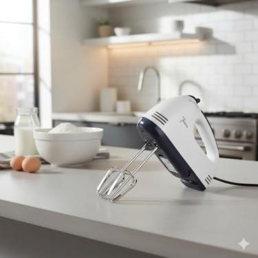 Imagem de Mini Batedeira Elétrica 260W 7 Velocidades Portátil 220V Bolos e Massas