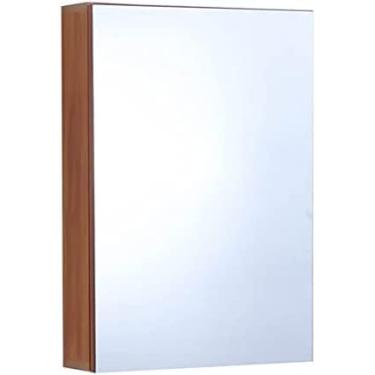 Imagem de AKALNNB Espelho de banheiro armário espelho de vaso sanitário espaço alumínio espelho de banheiro armário de banheiro montado na parede com armário de armazenamento