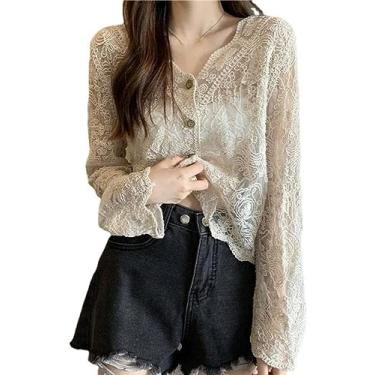 Imagem de Cardigans Para Mulheres Reino Unido, Senhoras Floral Renda Bolero Encolhe Os Ombros Tops Curtos Elegante Cardigan De Manga Curta Aberto Frente Transparente Encolhe Os Ombros Tops Jaq, Apricot, L