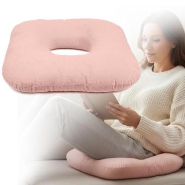 Imagem de Hshbxd Almofada de donut para alívio da dor no cóccix, almofada de cadeira de rodas para hemorróidas e feridas na cama, gravidez, travesseiro de donut adequado para escritório, viagens longas, carro e