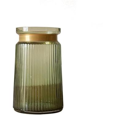 Imagem de CYYHGD Vasos decorativos de vidro com design floral, estilo retro minimalista, para arranjos florais, para casa, escritório, casamentos, decoração de centros de mesa