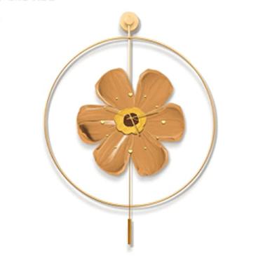 Imagem de WYUYIWH Relógio de parede decorativo grande para família com pêndulo, moderno sem tique-taque silencioso, relógio de parede para sala de estar, quarto, escritório, pendurar na parede (D)