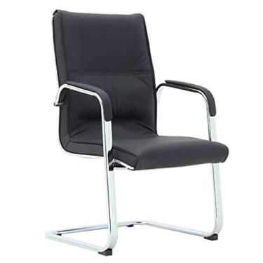 Imagem de TLTDSMYF Cadeiras de secretária de escritório cadeira de escritório com apoio de braços duplos de PU cadeira de secretária confortável cadeira ergonómica para computador armação de metal cadeiras