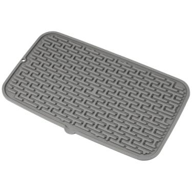Imagem de Tapete de secagem de pratos de cozinha, tapete de escorredor de pratos de silicone resistente ao calor, tapete de secagem antiderrapante multifuncional para bancada de pia de cozinha doméstica, 24 x