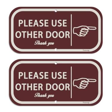 Imagem de Pacote com 2, use outro sinal de porta, seta para a direita, 30,5 x 15,2 cm, metal, reflexivo, resistente, ferrugem, alumínio, à prova de intempéries, fácil de instalar, para entrar ao ar livre