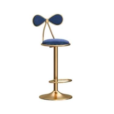 Imagem de Cadeira de bar, cadeira de bar giratória, cadeira de jantar, ilha doméstica, simples, moderna, banco alto (azul)