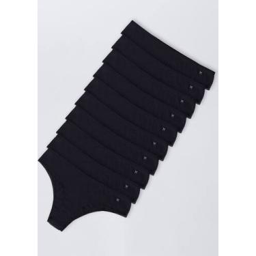Imagem de Kit Com 10 Calcinhas Básicas Biquíni Em Algodão Com Elastano - Hering,