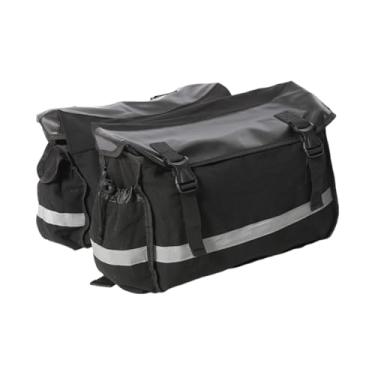 Imagem de Dynwave Alforje duplo para bicicleta Alforje versátil para ciclismo Bolsas laterais para selim de bicicleta Bolsas para para bagageiro traseiro para, Preto