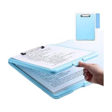 Imagem de Pasta Sanfonada Com 12 Divisórias Pasta Prancheta Tamanho A4 Com Etiquetas Pasta Organizadora Escritório Escolar(PASTA PRANCHETA AZUL)