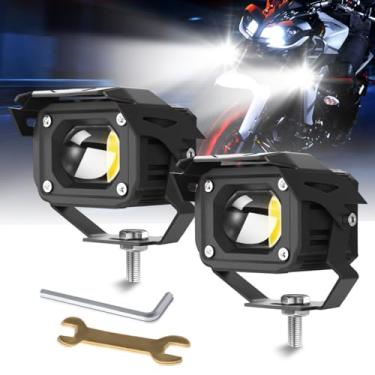 Imagem de Nedriove Luzes de neblina de LED para motocicleta, luzes auxiliares de direção 6500 K, luzes de LED brancas puras, compatíveis com motocicletas, quadriciclos, UTV