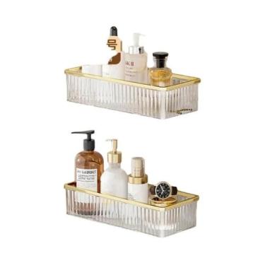 Imagem de Prateleira De Banheiro Em Acrílico Sem Perfuração Organizador De Maqui