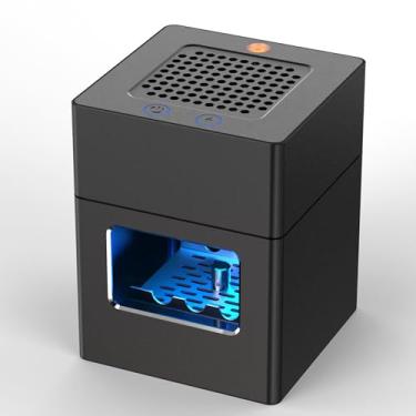 Imagem de Cinzeiro de alumínio sem fumaça, cinzeiro multifuncional 3 em 1 com isqueiro e recarregável por USB, filtro HEPA, casa ou escritório (preto)