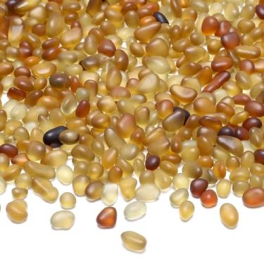 Imagem de SUREAM Vidro marinho âmbar escuro, rochas de aquário para aquário, contas de vidro para vasos, pequenas pedras para enchimento de vasos, decoração de plantas suculentas (400 g)