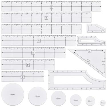 Imagem de BENECREAT 17PCS Objective Point Markers, Acrylic Ruler Objective Makers Set, Round Objective Marker Gaming Accessory, War Games Measuring Ruler for Tabletop Wargames Templates Set (White)