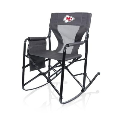 Imagem de Picnic TIME NFL Kansas City Chiefs Woodland Cadeira de acampamento de balanço com suporte de armazenamento, cadeira de acampamento para adultos, (cinza carvão)