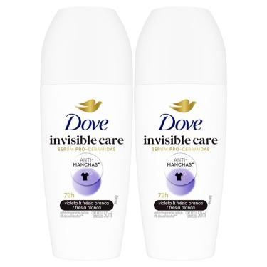 Imagem de Kit 2 Desodorante Dove Invisible Care Roll-on Antitranspirante Violeta e Frésia Branca 50ml