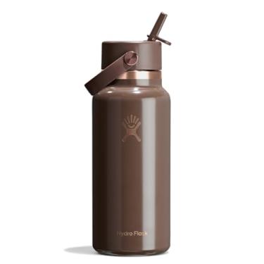 Imagem de Hydro Flask Garrafa de água - aço inoxidável isolado - tampa de canudo flexível de boca larga, não derrama, à prova de vazamento e recarregável em ouro rosa chocolate de 946 ml