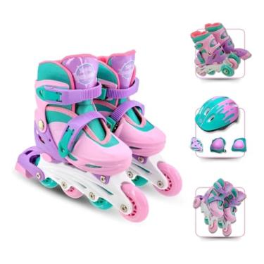 Imagem de Patins Infantil 2 em 1Tamanhos Ajustáveis com Rodas de LED, Conforto, Segurança e Diversão para Crianças e Iniciantes