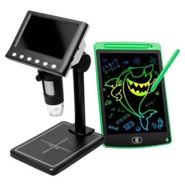 Imagem de Kit Microscópio Digital com Tela HD 4,3 Lousa Mágica 8,5 - Genérica