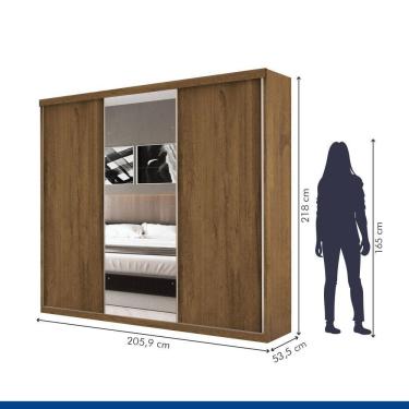 Imagem de Guarda Roupa 3 Portas De Correr E 3 Espelhos Minastex
