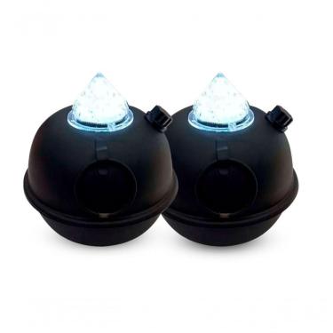 Imagem de Kit 2 Luminárias De Mesa Decorativa Bujãozinho De Metal A Pilha Com Led Branco Dimerizável E Alça