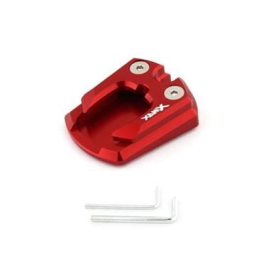 Imagem de FINMOKAL Placa de ampliação lateral do pé da almofada de suporte de motocicleta compatível com Yamaha XMAX125/250/300/400 2017-2025 (vermelho)