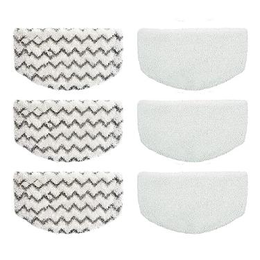 Imagem de Pacote com 6 almofadas de esfregão a vapor de substituição para bissell Powerfresh Steam Mop 1940 1440 1544 1806 2075, modelo 19402 19404 19408 1940a 1940f 1940q 1940t B0006 B0017 Mop de substituição lavável reutilizável lavável Almofadas