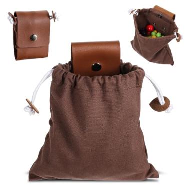 Imagem de XLIUAX Bolsa de forrageamento, bolsa de lona encerada, bolsa de coleta de rochas, bolsa multiuso com cordão para colheita de cogumelos e frutas silvestres, armazenamento, acampamento, caminhadas