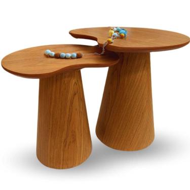 Imagem de Mesas Laterais Organicas Bean 51cm,41cm Em Freijo